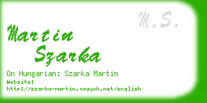 martin szarka business card